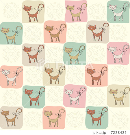 childish seamless pattern with cats 7228425