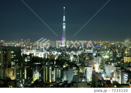 文京区シビックセンター周辺の夜景 7233110