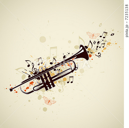 Abstract Trumpet And Notesのイラスト素材