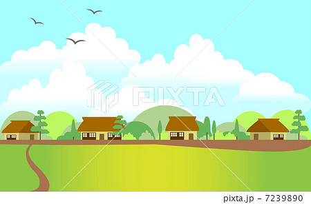 田舎の風景のイラスト素材 7239890 Pixta