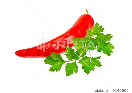 Peppers hot with a sprig of parsley Peppers hot with a sprig of parsley 7240603