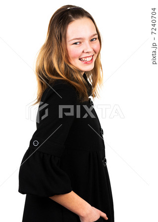 girl in a black coat girl in a black coat 7240704
