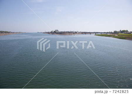 山国川の下流域　中津川と分かれるあたり 7242825