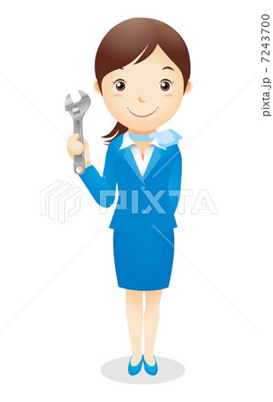 ビジネス女性（水色）イラスト 7243700