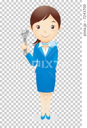 ビジネス女性（水色）イラスト 7243700