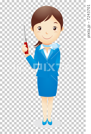 ビジネス女性（水色）イラスト 7243701