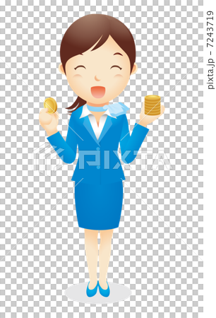 ビジネス女性（水色）イラスト 7243719