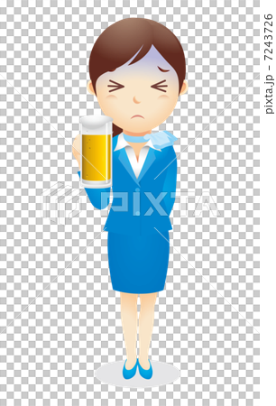 ビジネス女性（水色）イラスト 7243726