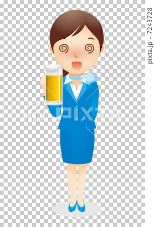 ビジネス女性（水色）イラスト 7243728