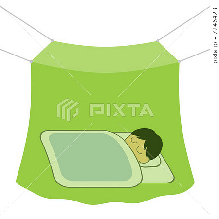 蚊帳の中で眠る人 7246423