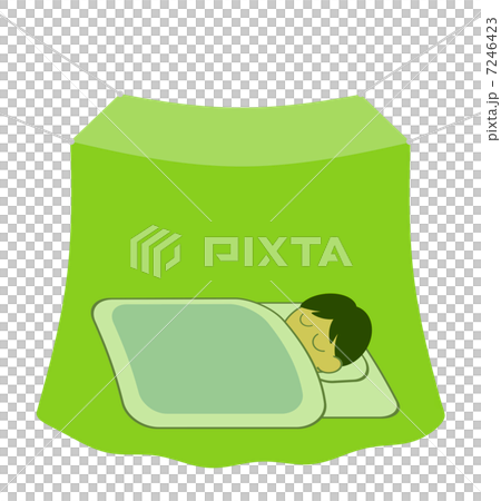 蚊帳の中で眠る人 7246423