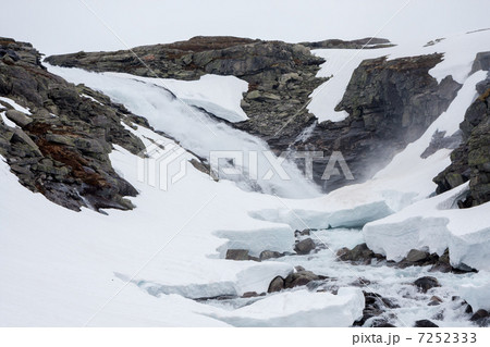 Melting snow along the old road between Grotli and Stryn (Norway 7252333
