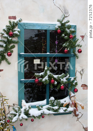 Window with Christmas decoration Window with Christmas decoration 7252376