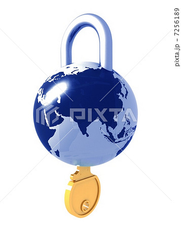Planet the earth as a lock with a key in it 7256189