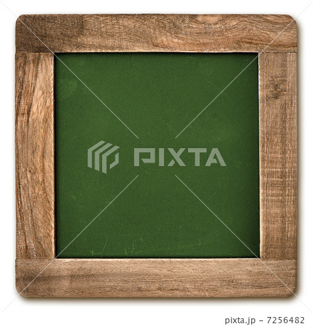 square chalkboard with wooden frame isolated on white 7256482
