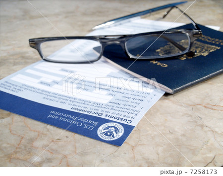 Passport on U.S. customs and border form 7258173