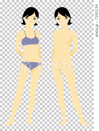 Illustration of a swimsuit before and after - Stock Illustration  [102600284] - PIXTA