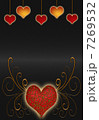 abstract red and yellow hiarts on the black background 7269532