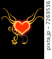 red hiart on the black background 7269536