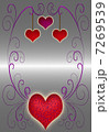 red hiarts on the silver  background 7269539