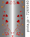 red hiarts on the silver  background 7269540