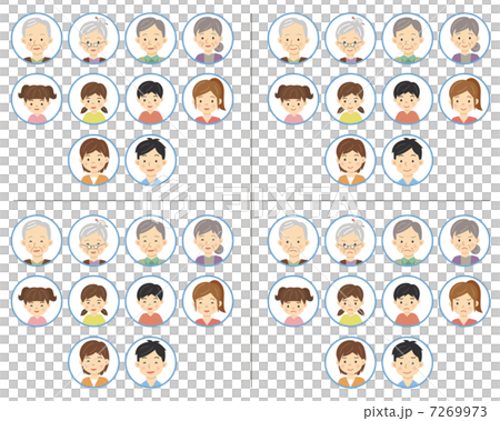 家族の顔アイコンセット 7269973