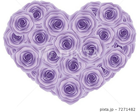 薔薇 ハート 紫のイラスト素材