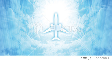 空の飛行機シルエット 7272001