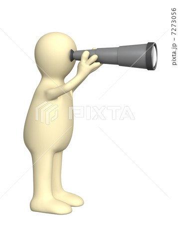 3d puppet looking through spyglass 7273056