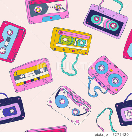 Seamless pattern of retro cassette tapes Seamless pattern of retro cassette tapes 7275420