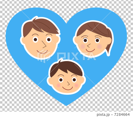 Parent-child face Heart Blue Parent-child face Heart Blue 7284664