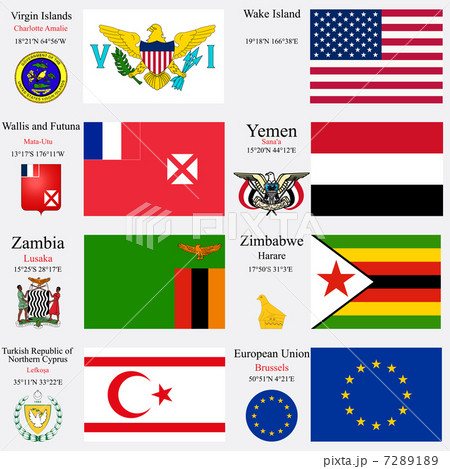 world flags and capitals set 27 7289189