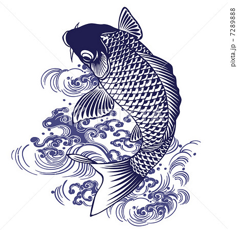 日本画調の鯉のイラスト素材 728