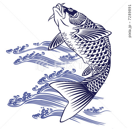 日本画調の鯉のイラスト素材 721