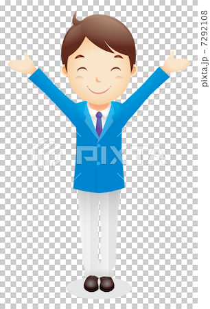 ビジネス男性（水色）イラスト 7292108
