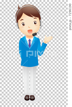 ビジネス男性(水色)イラスト ビジネス男性(水色)イラスト 7296190