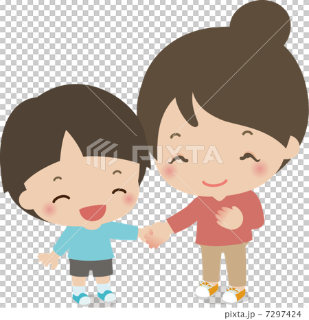 微笑むお母さんと男の子 7297424