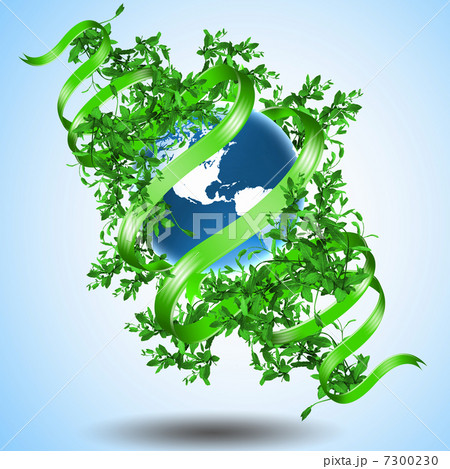 Green planet earth with plants 7300230