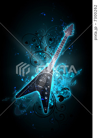 Guitar against decorative background 7300262