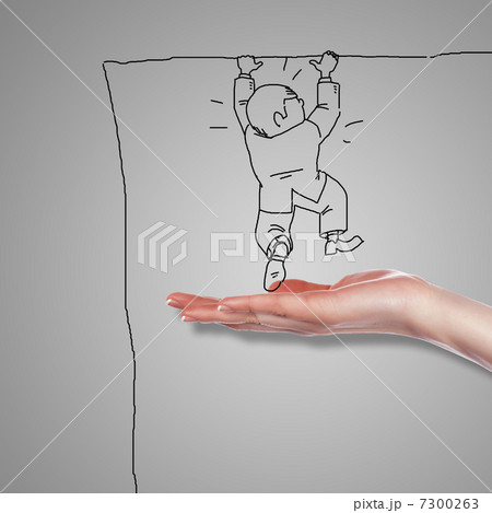Human hand supporting a person 7300263