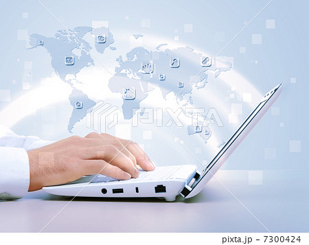 Laptop against technology background Laptop against technology background 7300424