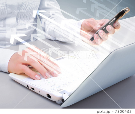 Laptop against technology background Laptop against technology background 7300432