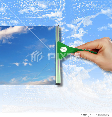 Window with blue sky and white clouds Window with blue sky and white clouds 7300685