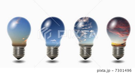 light bulb with sky inside light bulb with sky inside 7301496