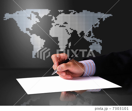 Businessman hand signing documents 7303101