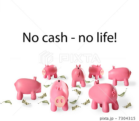 piggy bank and cash leaves 7304315
