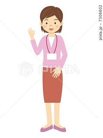 OKサインをするOL 7306602
