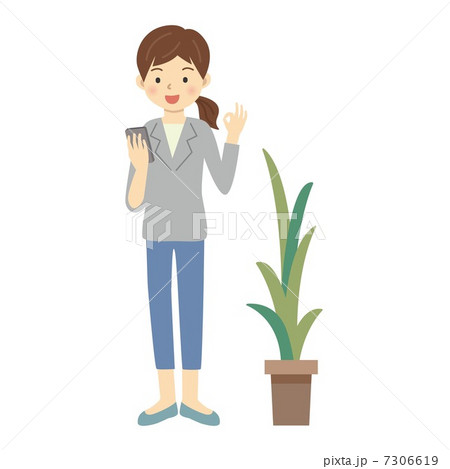 スマートフォンと女性（OK） 7306619