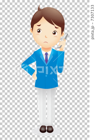 ビジネス男性(水色)イラスト ビジネス男性(水色)イラスト 7307133