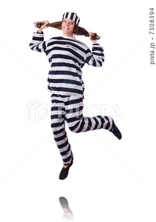 Convict criminal in striped uniform Convict criminal in striped uniform 7308394